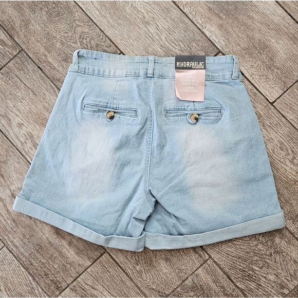Hydraulic Murray Curvy Hi Rise Light Denim Wash Shorts Size 8 - Picture 10 of 11